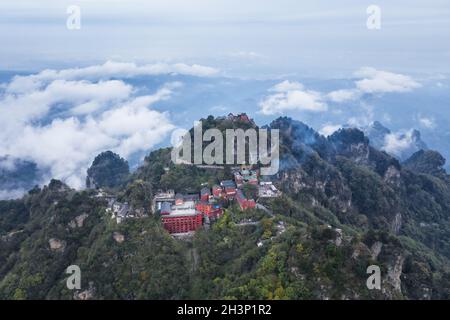 Luftaufnahme der wudang-Berglandschaft Stockfoto