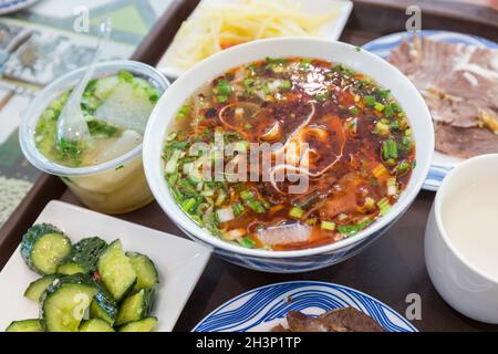 Köstliche rindernudeln aus lanzhou Stockfoto