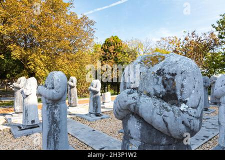 Steinstatuen ausländischer Botschafter im qianling-Mausoleum Stockfoto