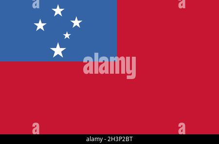 Samoa Nationalflagge in exakten Proportionen - Vektor Stockfoto