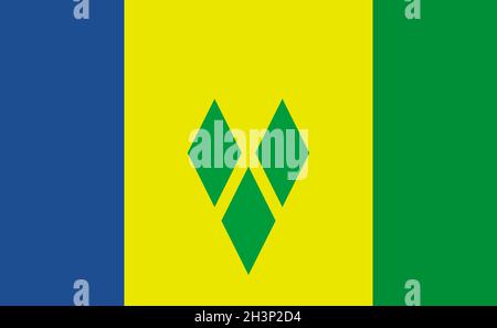 St. Vincent und die Grenadinen Nationalflagge in genauen Proportionen - Vektor Stockfoto