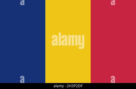Rumänische Nationalflagge in exakten Proportionen - Vektor Stockfoto