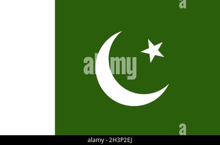 Pakistanische Nationalflagge in exakten Proportionen - Vektor Stockfoto