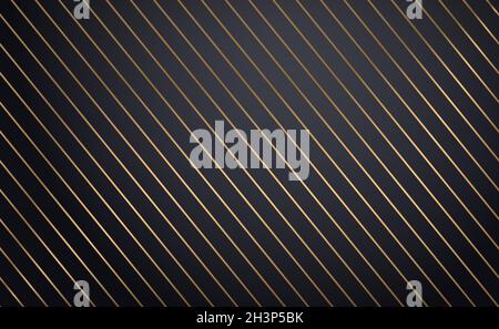 Abstrakte goldene Linien auf schwarzem Hintergrund - Vektor Stockfoto