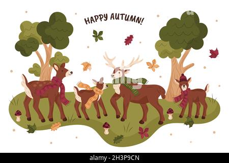 Handgezeichnete Herbst Hintergrund Vektor Design Illustration Stock Vektor