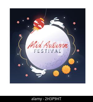 Mitte Herbst Festival Vektor Design Illustration Stock Vektor