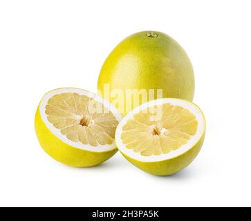 Pomelo Frucht auf weißem Hintergrund Stockfoto