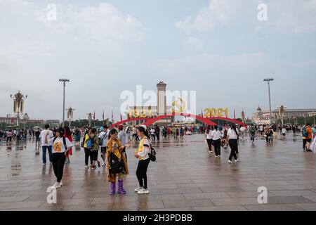 Platz des Himmlischen Friedens im Juli 2021， Peking Stockfoto