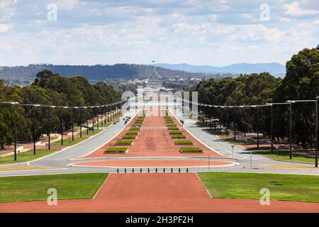 Canberra ist die Hauptstadt Australiens und wurde 1908 als Hauptstadt errichtet. Diese Ansicht stammt aus dem Australian war Memorial A Stockfoto