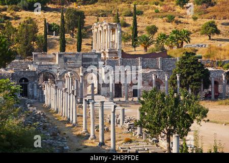 Alte Ruinen in Ephesus-Türkei Stockfoto