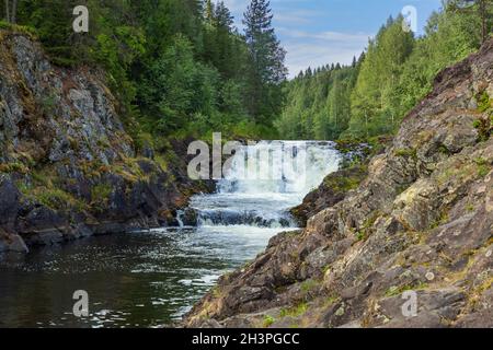 Kivach Wasserfall in Karelien Russland Stockfoto