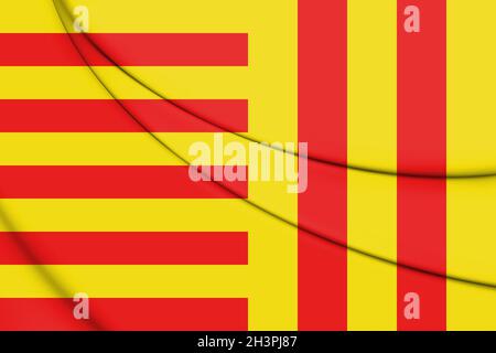 3D Flagge von Peer (Limburg), Belgien. 3D Abbildung. Stockfoto