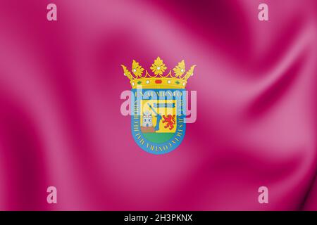 3D-Flagge der Provinz Alava (Baskenland), Spanien. 3D-Illustration. Stockfoto