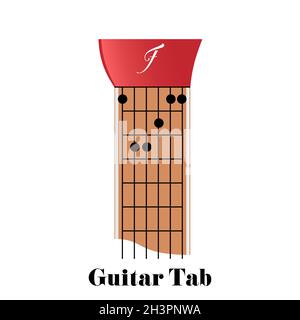 Gitarre Tabulator mit Akkord F-Dur, Vektorgrafik Stock Vektor