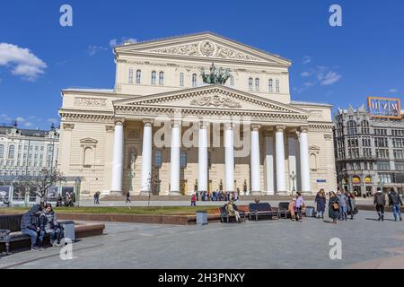 Das Bolschoi Theater. Historisches Gebäude im Zentrum von Moskau, Russland Stockfoto