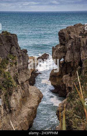 Pancake Rocks in Punakaiki in Neuseeland Stockfoto