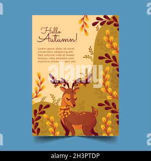 Detaillierte Herbst Flyer Vorlage Vektor Design Illustration Stock Vektor