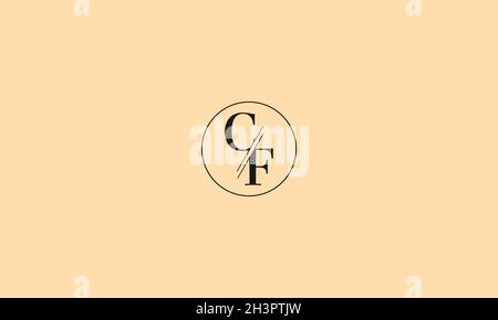 BUCHSTABEN CF-LOGO-DESIGN MIT NEGATIVEM PLATZEFFEKT FÜR DIE ILLUSTRATION Stock Vektor