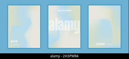 Abstrakte Vektorgrafik für Einband. Blauer und gelber Verlaufshintergrund. Set von Vorlagen für Poster, Covers, Notizbücher, Flyer, Zeitschriften, Banner, Stock Vektor