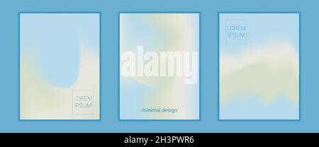 Blauer und gelber Verlaufshintergrund. Abstrakte Vektorgrafik für Einband. Set von Vorlagen für Poster, Covers, Notizbücher, Flyer, Zeitschriften, Banner, Stock Vektor