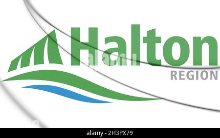 3D-Emblem der Region Halton (Provinz Ontario), Kanada. 3D-Illustration. Stockfoto