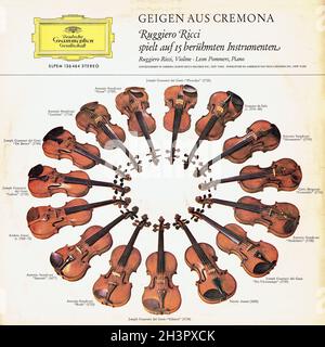 Geigen aus Cremona - The Glory of Cremona - Ruggiero Ricci spielt auf fünfzehn berühmten Geigen - Deutsche Grammophon 2 - Classical Music Vintage Vinyl Record Stockfoto