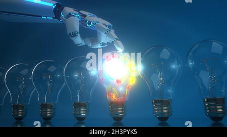 A.I.: Handlampe des Roboters Stockfoto