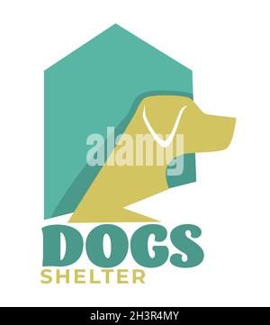 Hundehüterhaus oder Tierhandlung isoliert Symbol, Haustiere Adoption Stock Vektor