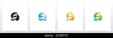 Wirbelnde Blätter auf Letter Logo Design A Stock Vektor