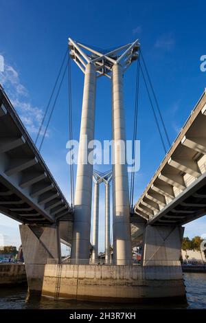 Gustave Flaubert-Brücke, Rouen, Normandie, Frankreich Stockfoto