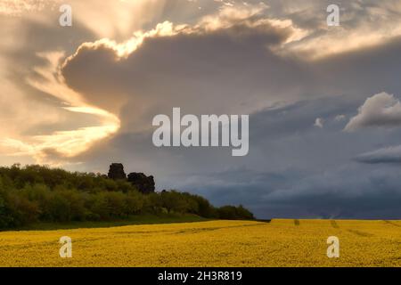 Die Teufelsmauer im Harz bei Thale Stockfoto