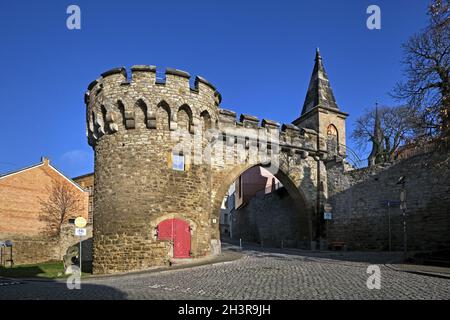 Das schiefe Tor in Merseburg. Stockfoto