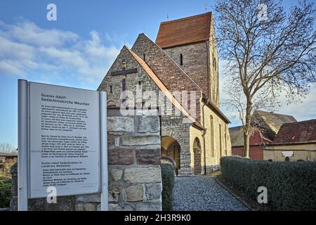 Gustav-Adolf-Gedächtniskirche in Meuchen bei LÃ¼tzen. Stockfoto