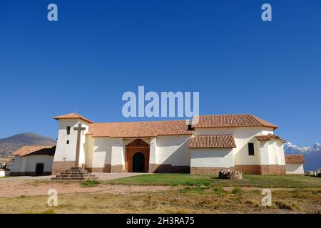 Peru Maras - Katholische Kirche El Templo Bürgermeister San Francisco de Asis Stockfoto