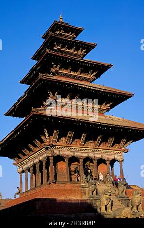 Nepal. Kathmandu Valley. Newar Stadt Bhaktapur. Nyatapola Tempel. Stockfoto