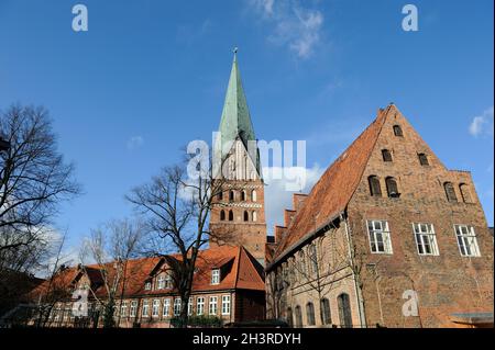 Evangelisch-lutherische Hauptkirche St. Johannis in LÃ¼neburg Stockfoto