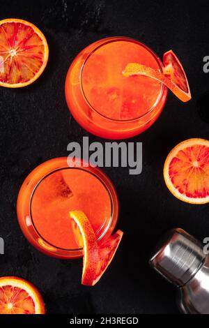 Orangencocktails, Top Shot Stockfoto