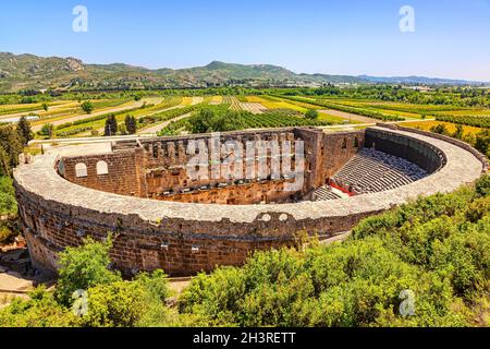 Aspendos Theater, gut erhaltenes altes römisches Theater, Türkei Stockfoto