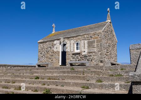 ST IVES, CORNWALL, Großbritannien - MAI 13 : Blick auf die alte St. Nicholikkapelle in St. Ives, Cornwall am 13. Mai 2021 Stockfoto