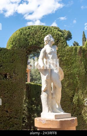 Sculture im Parque Laberinto de Horta in Barcelona. Katalonien. Stockfoto