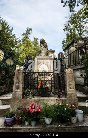 Chopins Grab auf dem Friedhof Père-Lachaise Stockfoto