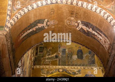Details des Innenraums der Basilika am Markusplatz in Venedig, Italien Stockfoto
