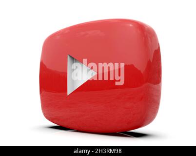 YouTube Playâ Button Sign Video Icon LogoÂ OnlineÂ Broadcasting ServiceÂ Symbol Stockfoto