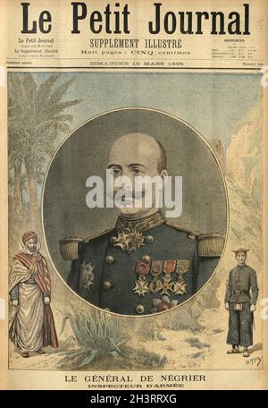 Titelseite des Le Petit Journal, Le General Oscar de Negrier, französischer General Stockfoto