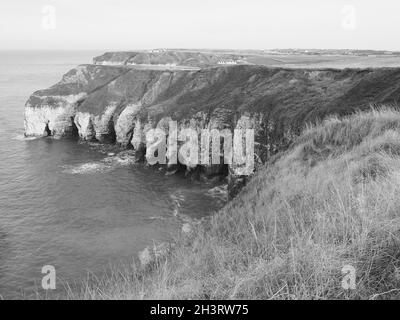 ' FLAMBOROUGH ' , ' UK ' , ' SCHWARZ UND WEISS ' , ' BILDER ' .' SEASCAPE ' Stockfoto