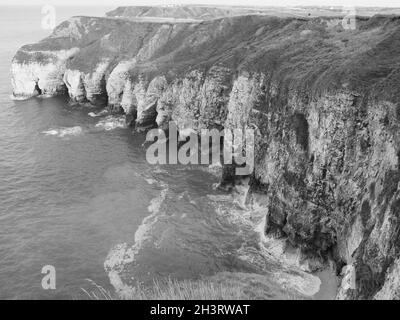 ' FLAMBOROUGH ' , ' UK ' , ' SCHWARZ UND WEISS ' , ' BILDER ' .' SEASCAPE ' Stockfoto