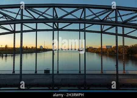 Alte Harburger Elbbrücke, Wilhelmsburg, Hamburg, Deutschland Stockfoto