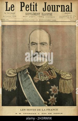Titelseite des Le Petit Journal, 189g mit Porträt des Königs Georg I. von Griechenland Stockfoto
