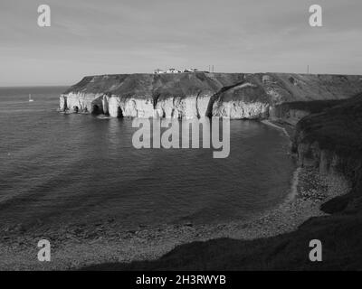 ' FLAMBOROUGH ' , ' UK ' , ' SCHWARZ UND WEISS ' , ' BILDER ' .' SEASCAPE ' Stockfoto