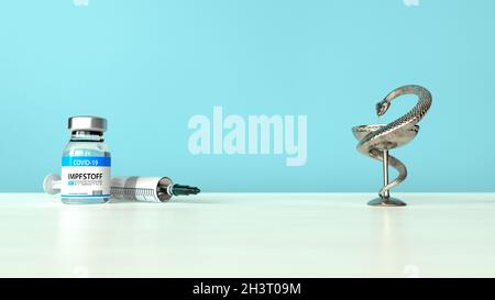 Aesculapian Staff Snake Impfstoff SARS-CoV-2 Stockfoto